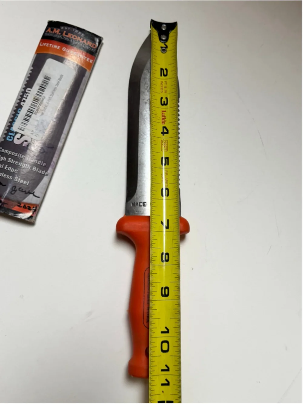 A.M. Leonard Deluxe Soil Knife Orange–Hori Hori w/ 6-Inch Stainless Steel